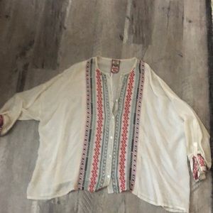 Johnny Was embroidered blouse
